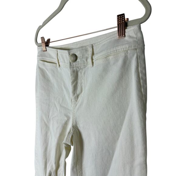 Loft High Rise Wide Leg Cropped Jeans Stretch Cotton Denim Casual Summer Size 30 - Picture 3 of 7